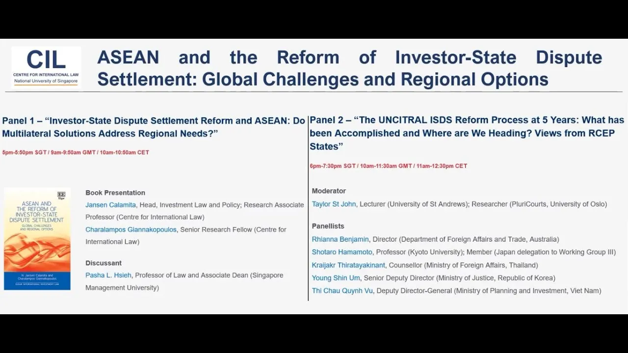 ASEAN and the Reform of Investor-State Dispute Settlement: Global Challenges and Regional Options