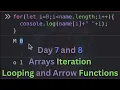Learn Javascript Day 7 8 Array Iteration Looping Arrow Function