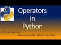 Arithmetic Operators Binary Unary Operators Python CBSE 8-12 VIKASH