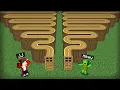 JJ and Mikey found a LONGEST WAVY DOOR in Minecraft Challenge - Maizen