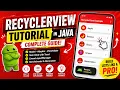 ANDROID - RECYCLERVIEW WITH ON-CLICK LISTENER TUTORIAL IN JAVA
