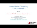 Lecture 19 Functions and Variable Scope - Part 3