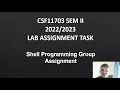 CSF11703 Shell Programming Group Assignment