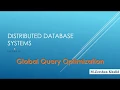 Global Query Optimization in DDBS Query Processing Step 3 DDBS Lecture 10 M Zeeshan Khalid