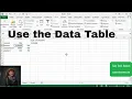 How to use the Data Table in Excel