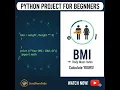 How to Make a BMI Calculator Step-by-Step Tutorial Build Your Own Health Toolwith Python Hindi