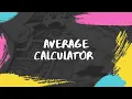Average Calculator In JavaScript