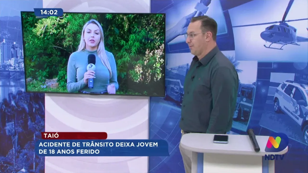 Taió: acidente de trânsito deixa jovem de 18 anos ferido