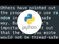 Make the random module thread-safe in Python