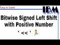 Bitwise Left Shift with Positive Number in Java in Hindi Class 9 Use of shift operator