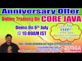 CORE JAVA Online Training by Mr Nagoor Babu Demo on 6th July 2017 10 00AM IST
