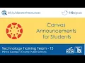 PGCPS Canvas Announcements for Students