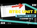 BTEC ICT Level 3 Unit 2 Summer 2024 Past Paper Activity 1 Normalisation