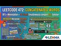 LeetCode 472 Concatenated Words Explained Animated DFS Memoization