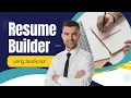 Professional Resume Builder using HTML CSS JavaScript