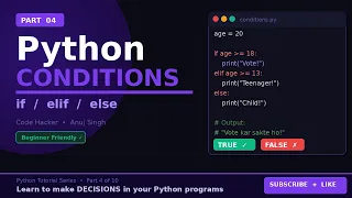 Python Conditions FULL Guide if elif else with Real Examples Code Hacker Part 4
