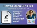 How to Open ETX Files Setext Structured Text Format Guide