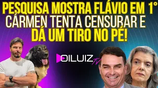 TIRO NO PÉ: Pesquisa mostra Flávio Bolsonaro à frente, Carmen Lúcia tenta censurar e ferra Lula!