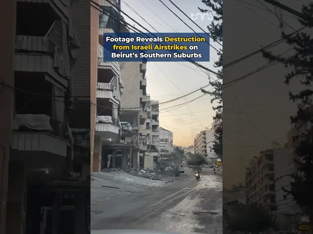 ⁣Footage Reveals Destruction from Israeli Airstrikes on Beirut's Southern Suburbs