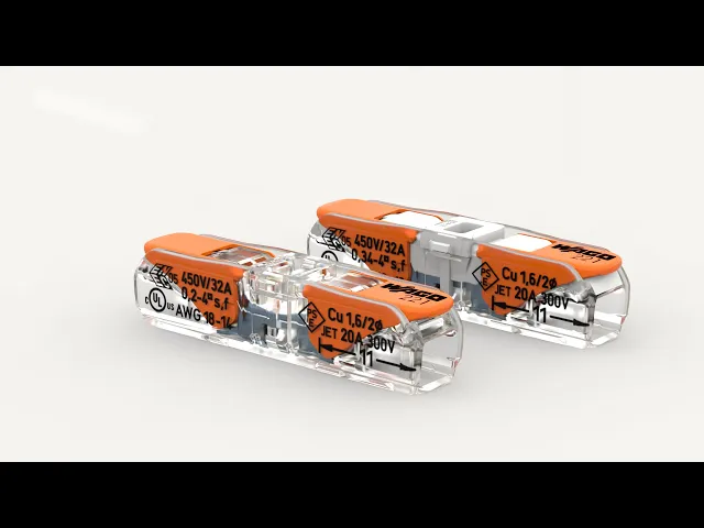 Connecteur rapide ouvrable Inline 2х0,2-4 mm² (60 pièces) pour conducteur souple/rigide 32A 450V Wago, WAGO, 221-2411