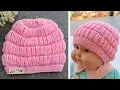Brioche Stitch Baby Hat - Knit Flat Size 3-6 month