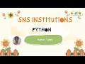 Python Tuples Unit 3 Python SNSInstitutions