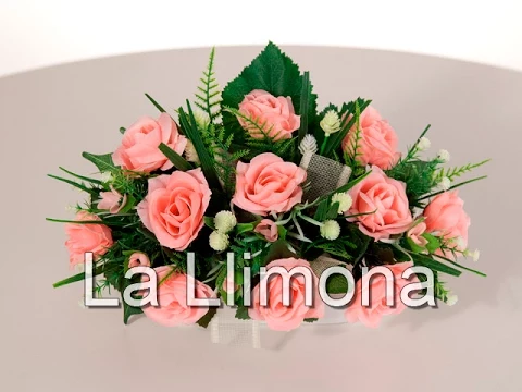 Download MP3 Arreglos florales - Jardinera cerámica rosas artificiales rosadas 19 - La Llimona