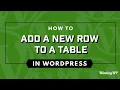 How To Add Row To Table In WordPress