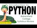 Python Summer 2025 Module 1-1 Syllabus Intro