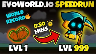 Evoworld io - SPEEDRUN Fly to Grim Reaper in 8 minute 50 seconds World Record