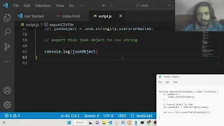 Javascript Project to Export Array of JSON Objects to CSV Download it as Attachment in Browser