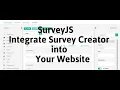 Add Survey Builder into your Website SurveyJS survey creator and form builder