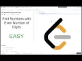 Leetcode Problem 1295 Find Numbers with Even Number of Digits Solution Explained