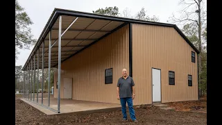 42x50 Metal Building with 14' legs and Lean to 11' legs and 16x8 garage dr, 3 doors and 5 windows