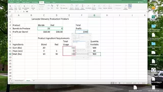 Simple Linear Programming Using Excel Solver