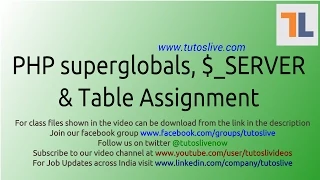 PHP Superglobals SERVER and Table Assignment By Tutoslive