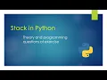 Theory and programming exercise questions on Stack Unit-1 Class-12th CBSE Computer Science