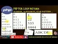 for loop in php print different pyramids in php triangle loop in php php tutorial
