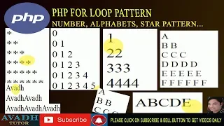 for loop in php print different pyramids in php triangle loop in php php tutorial