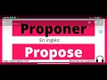 Como se dice proponer en ingles - proponer en ingles