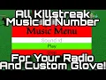 All Killstreak Music IDS To Use With Your Radio Gamepass Or Custom Glove Slap Battles Roblox