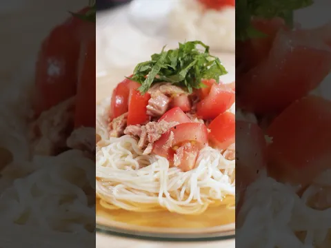Easy Cold Tuna and Tomato Somen | 15-Minute Japanese Noodles #shorts