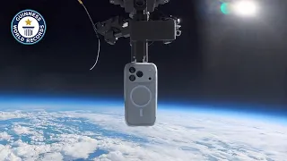 Dropping a Phone From Over 30 THOUSAND Metres! | Guinness World Records