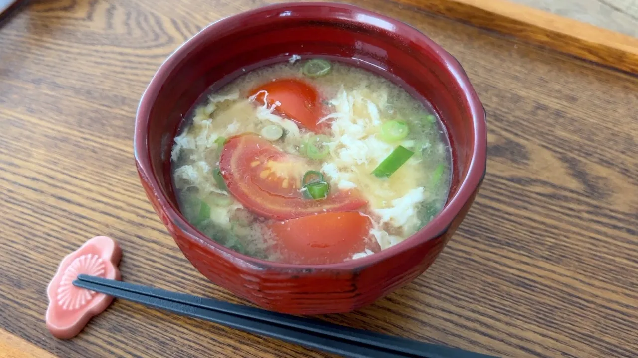 Miso Soup with Egg and Tomato - Japanese Cooking 101
