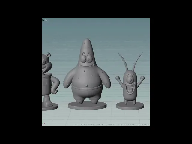 SpongeBob STL Files - SpongeBob Patrick Squidward - Bikini Bottom 3D Print Models video thumbnail