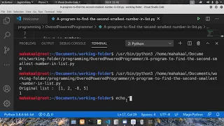 Write a program to find the second smallest number in list OverPoweredProgramme OPP PYTHON
