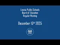 Livonia Public Schools Regular Meeting December 15 2025