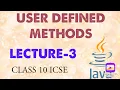 Ch-2 User Defined Method L-3 Call by Value Call by Reference Pure and Impure Method Class X ICSE