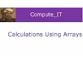 Calculations using Arrays