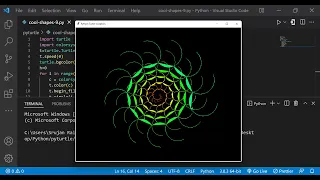 Python Turtle Graphics - 16 Cool Shape Drawing Python Turtle Coding WhatsApp Status